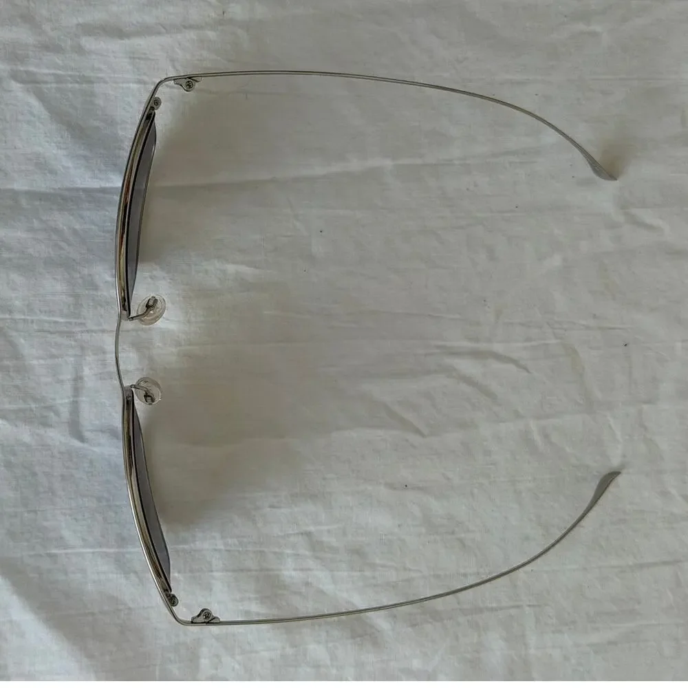 Paul Smith Lanyon Flat Top Aviators PM 4068-S Brushed Silver Frame Mirror Lens